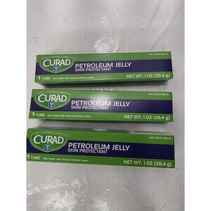 3 CURAD Petroleum Jelly, Skin Protectant and Moisturizer, 1 oz Tube Exp 2028
